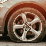 A spare tire to replace a punctured one